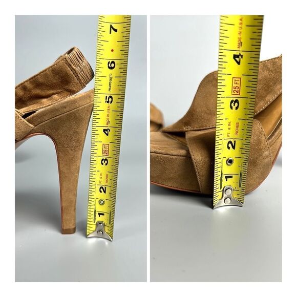 DIANE VON FURSTENBERG Zia Camel
Suede Slingback Platform Sandals Heels US 8 - Picture 15 of 16